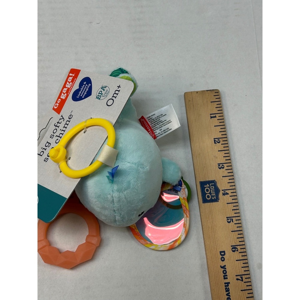 Infantino Gogaga Big Softy Sea Chime Blue Whale Baby Stroller Toy Teether Mirror - Picture 16 of 16